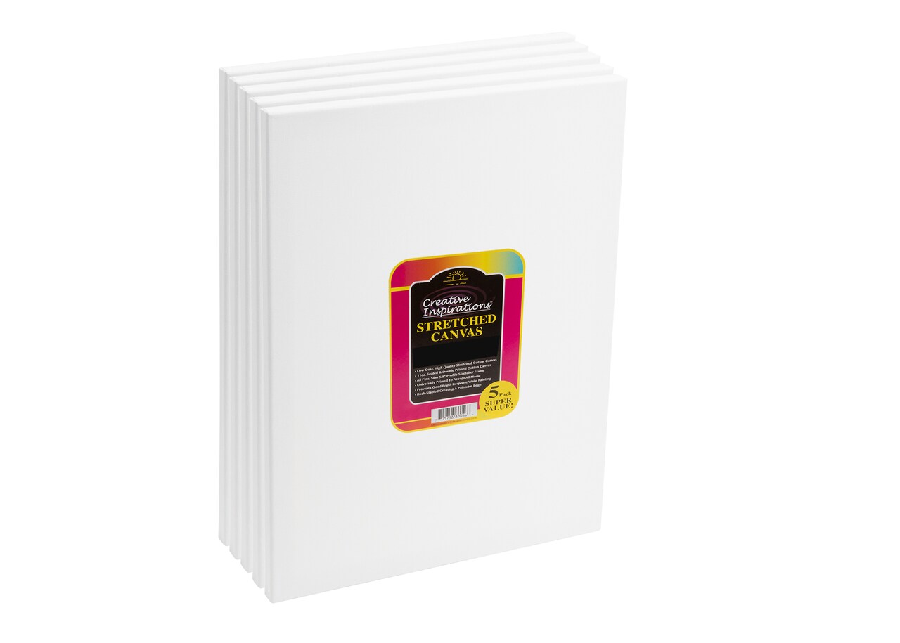 Creative Inspirations Stretched Canvas Packs - Multipack Low Cost Stretched Canvas for Artists, Painting, Professionals, & More!